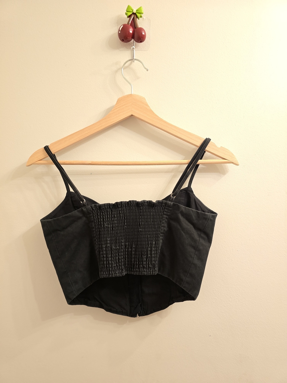 Wilfred Black Cropped Bustier Top - Picture 2 of 5